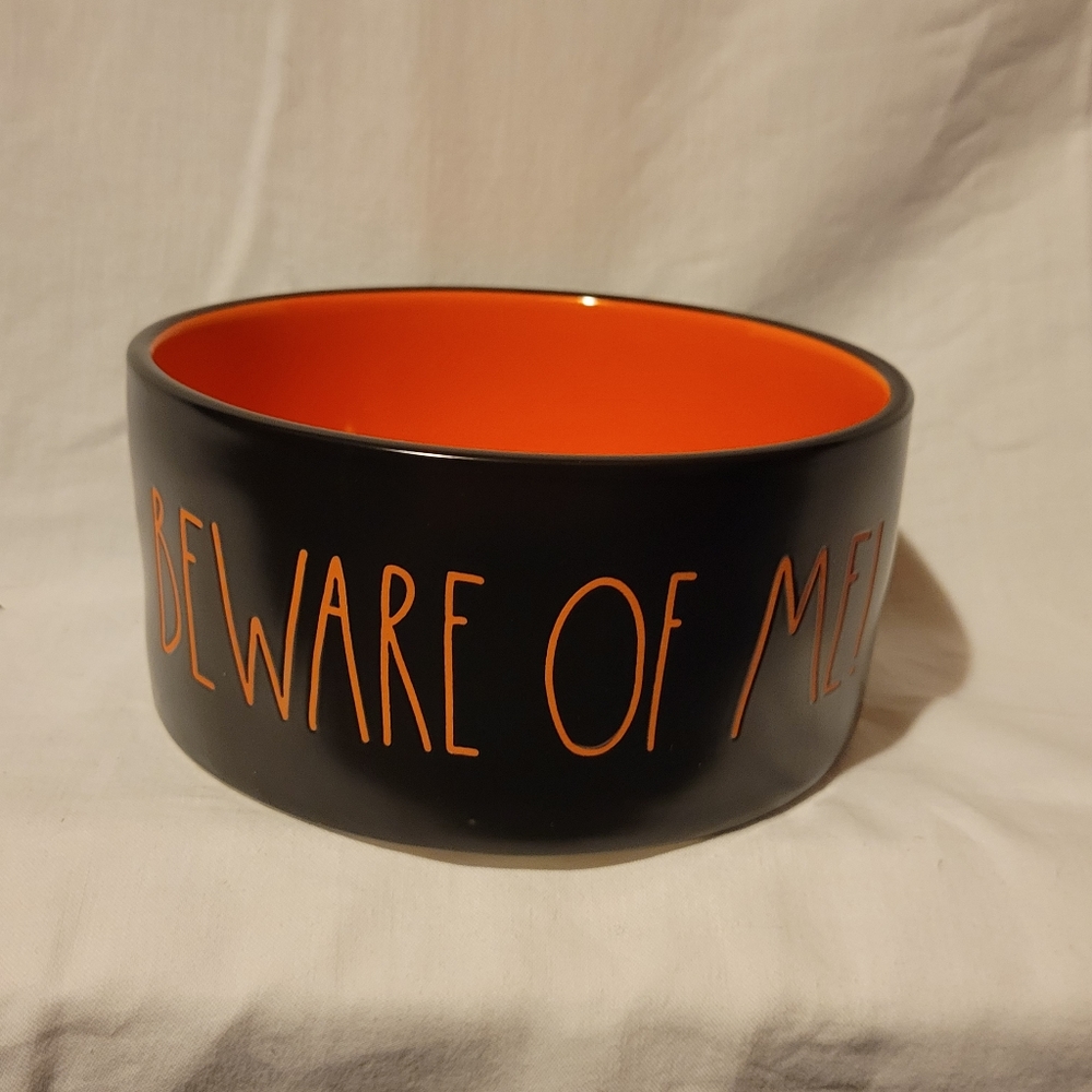 Rae Dunn Black and orange BEWARE OF ME bowl